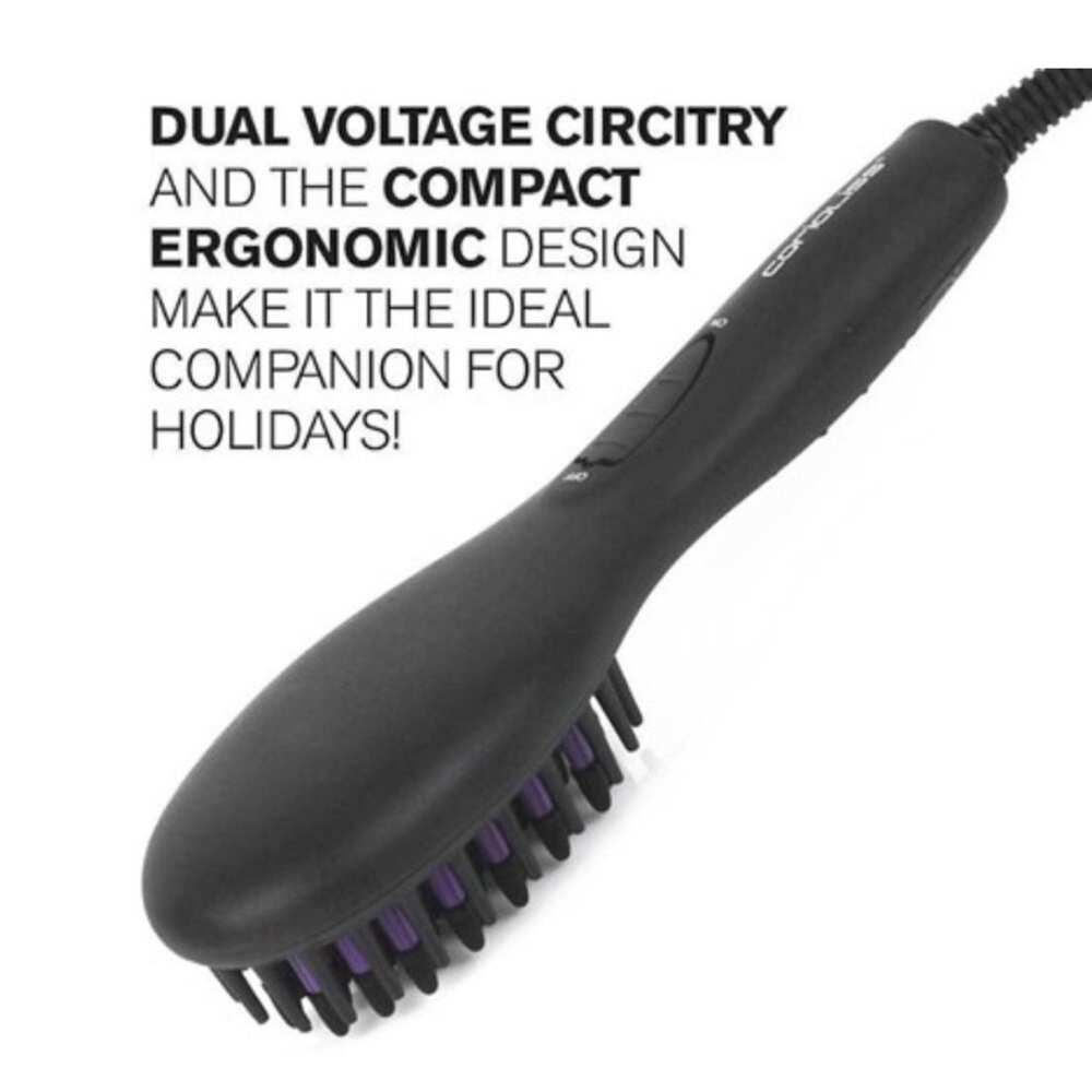 Corioliss Straightening Hot Brush - Travel Edition 
Black/Purple, Teal, or Coral - Picture 5 of 7